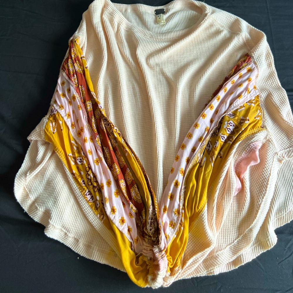 Free People Bandana Balloon Sleeve Top